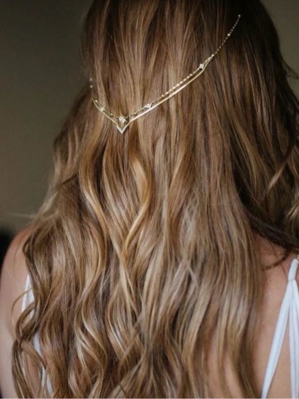 Bridal Headwear / Tiara | Gold Plated V-Detail Hair Chain NWOT